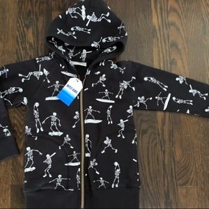 BIT’Z KIDS black skeleton zip hoodie sz 4/5